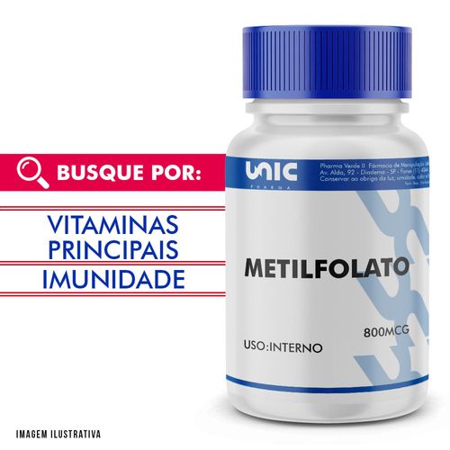 Metilfolato 800mcg em Cápsulas 120 Cápsulas 120 Cápsulas 120 Cápsulas