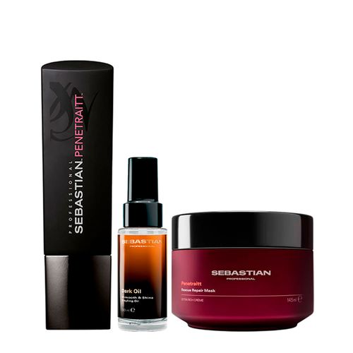 Kit Sebastian Professional Shampoo Penetraitt 250ml + Máscara 150ml + Óleo 30ml Kit