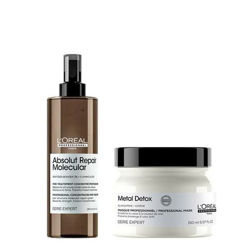 Kit Loréal Professionnel Serie Expert Absolut Repair Molecular Pré-Shampoo 190ml+detox Máscara 150g Kit