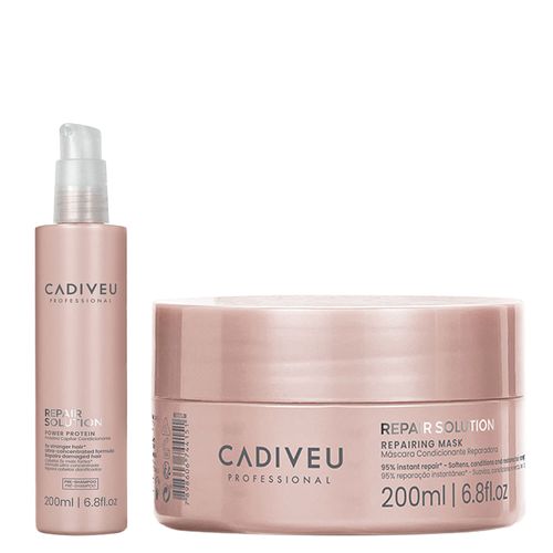 Kit Cadiveu Professional Repair Solution - Máscara 200ml + Proteína 200ml Kit