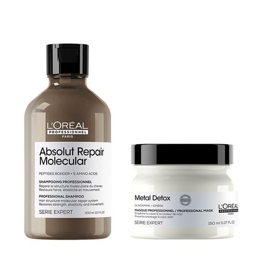 Kit Loréal Professionnel Serie Expert Absolut Repair Molecular Shampoo 300ml+detox Máscara 150g Kit
