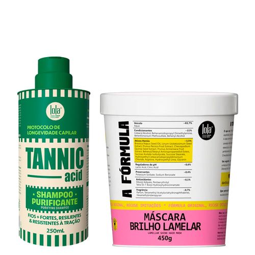 Kit Lola From Rio Tannic Shampoo 250ml + a Fórmula Máscara 450g Kit