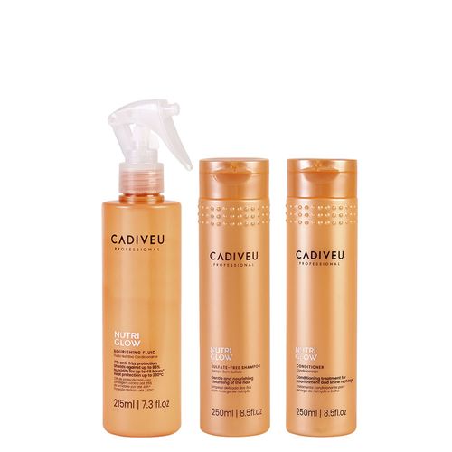 Kit Cadiveu Nutri Glow Shampoo 250ml + Condicionador 250ml + Fluído 215ml Kit