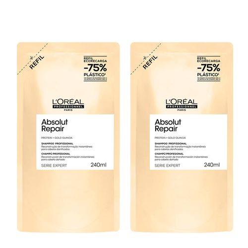 Kit L'Oréal Professionel Serie Expert Absolut Repair Gold Quinoa Shampoo 240ml Refil - 2 Unidades Kit
