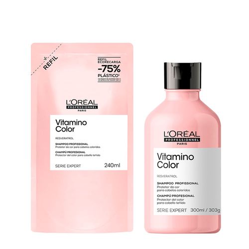 Kit L'Oréal Professionel Serie Expert Vitamino Color Shampoo 240ml Refil + Shampoo 300ml Kit