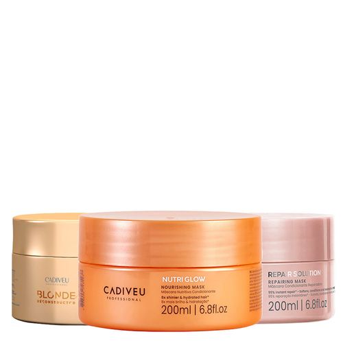 Kit Cadiveu Cronograma Capilar Professional - 3 Produtos 200ml Kit
