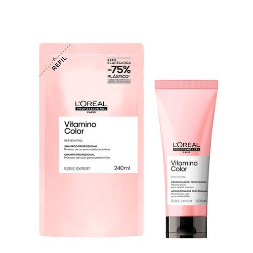 Kit L'Oréal Professionel Serie Expert Vitamino Color Shampoo 240ml Refil + Condicionador 200ml Kit