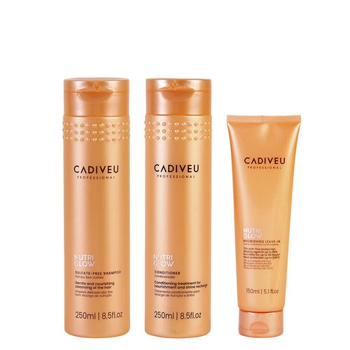 Kit Cadiveu Nutri Glow Shampoo 250ml + Condicionador 250ml + Leave-In 150ml Kit