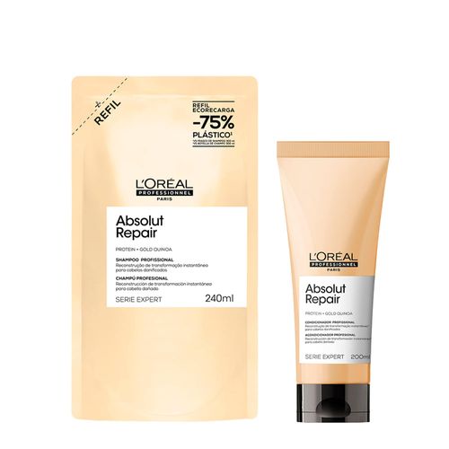 Kit L'Oréal Professionel Serie Expert Absolut Repair Gold Quinoa Shampoo 240ml + Condicionador 200ml Kit