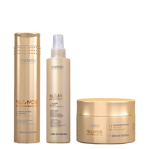 Kit Cadiveu Blonde Reconstructor Shampoo + Leave-In + Máscara Kit