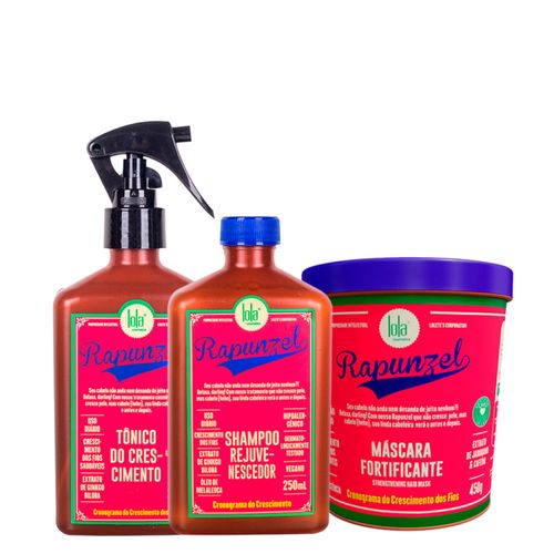 Kit Lola From Rio Rapunzel - Shampoo 250ml + Tônico 250ml + Máscara 450g Kit