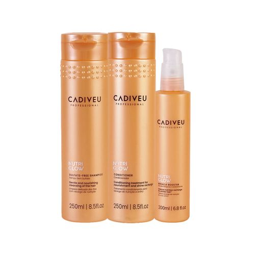 Kit Cadiveu Nutri Glow - Shampoo 250ml + Condicionador de Nutrição 250ml + Booster de Nutrição 200ml Kit