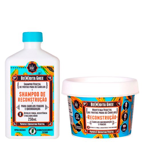 Kit Lola Cosmetics Reconstrução Be(M)Dita Ghee - Shampoo 250ml + Máscara de Reconstrução 100g Kit