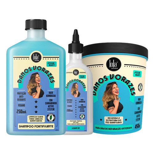 Kit Lola Cosmetics Reconstrução Danos Vorazes - 3 Produtos Kit