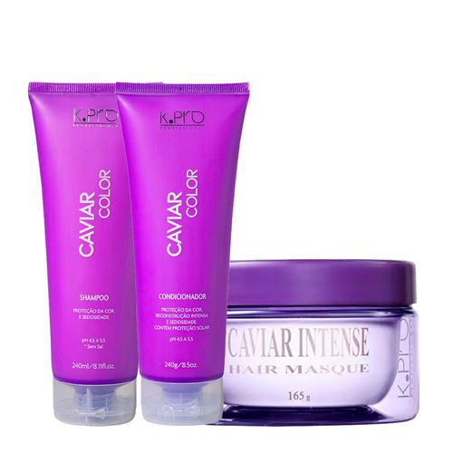 Kit K-Pro Profissional Caviar - Shampoo 240ml + Condicionador 240g + Máscara 165g Kit Kit K-Pro Profissional Caviar - Shampoo 240ml + Condicionador 240g + Máscara 165g Kit