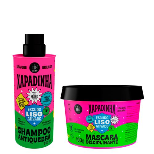 Kit Lola From Rio Xapadinha Escudo Liso Ativado - Shampoo 250ml + Máscara 100g Kit