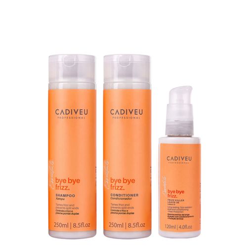 Kit Cadiveu Essentials Bye Bye Frizz- Shampoo 250ml + Condicionador 250ml + Leave- In Frizz Kiler 120ml Kit