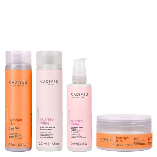 Kit Cadiveu Essentials Quartzo Shine e Bye Bye Frizz - 4 Produtos Kit