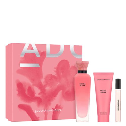 Kit Perfume Adolfo Dominguez Água Fresca Fresia Solar Feminino Eau de Parfum 120ml + Creme Corporal 75ml + Miniatura 10ml Kit