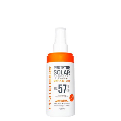 Protetor Solar Corporal e Facial Pink Cheeks Bifásico FPS 57 FPUVA 30 100ml 100ml