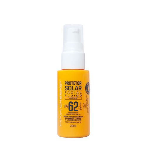 Protetor Solar Facial Pink Cheeks Fluido By Manu Cit FPS 62 Tint 40 30ml Tint 40
