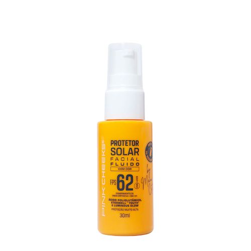 Protetor Solar Facial Pink Cheeks Fluido By Manu Cit FPS62 Tint 50 30ml Tint 50