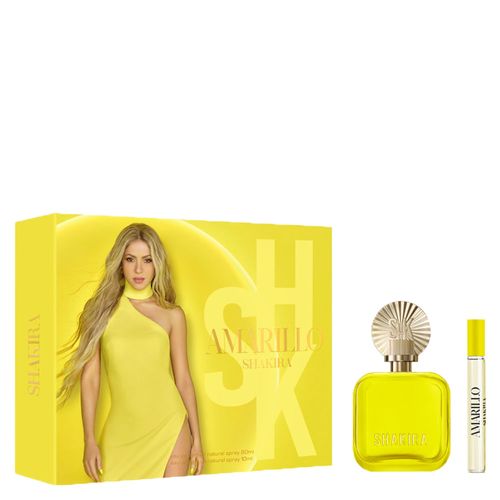 Kit Coffret Perfume Shakira Amarillo Feminino Eau de Parfum 80ml + Miniatura 10ml Kit