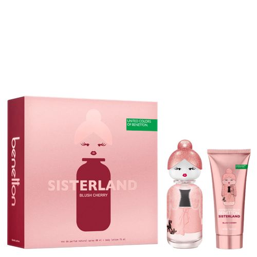 Kit Perfume United Colors of Benetton Sisterland Blush Cherry Feminino - Eau de Parfum 80ml + Loção Corporal 75ml Coffret