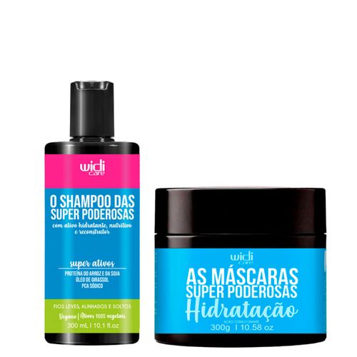 Kit Widi Care o Shampoo Das Super Poderosas 300ml + Hidratação Ação Condicionante 300g Kit