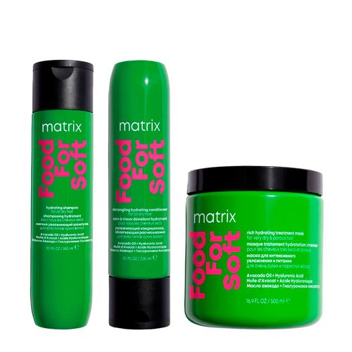 Kit Matrix Food For Soft Shampoo 300ml + Condicionador 300ml + Máscara 500ml Kit