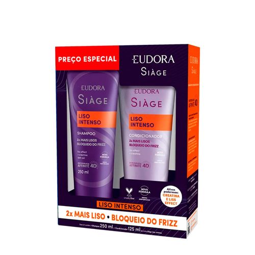 Kit Siàge Eudora Liso Intenso Shampoo 250ml + Condicionador 125ml Kit