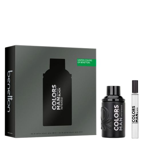 Kit Perfume United Colors of Benetton Man Black Intenso Masculino - Eau de Parfum 100ml + Desodorante 150ml Coffret