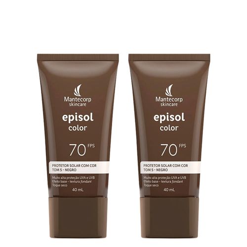 Kit Mantecorp Episol Color Protetor Solar Facial 5-Negro Fps70 40ml - 2 Unidades Kit