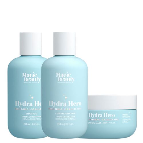 Kit Magic Beauty Hydra Hero - Shampoo 250ml + Condicionador 250ml + Máscara 200g Kit