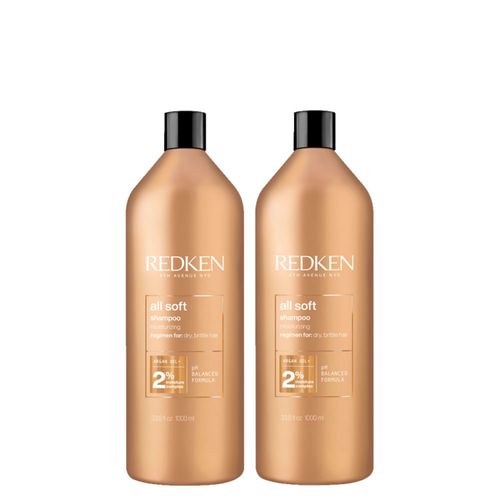 Kit Redken All Soft - Shampoo 1000ml - 2 Unidades Kit