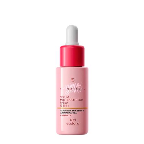 Sérum Multiprotetor Facial 12 em 1 Eudora Niina Secrets Niina Skin FPS 50 30 ml 30 ml