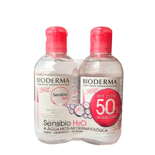 Kit 2 Águas Micelar Facial de Limpeza Bioderma Sensibio H2O 250ml Kit