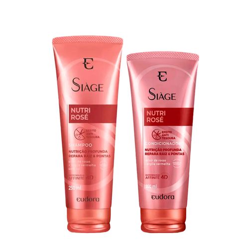 Kit Eudora Siàge Nutri Rose 4D - Shampoo 250ml + Condicionador 200ml Kit Kit Eudora Siàge Nutri Rose 4D - Shampoo 250ml + Condicionador 200ml Kit