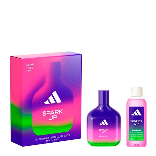 Kit Perfume Adidas Vibes Spark Up Unissex - Eau de Parfum 100ml + Gel de Banho 100ml Coffret