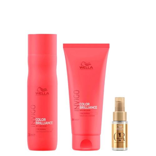 Kit Wella Professionals Invigo Color Brilliance - Shampoo 250ml + Condicionador 200ml + Óleo Capilar 30ml Kit Kit Wella Professionals Invigo Color Brilliance - Shampoo 250ml + Condicionador 200ml + Óleo Capilar 30ml Kit