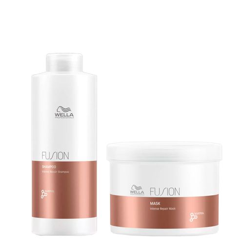 Kit Wella Professionals Fusion - Shampoo 1000ml + Máscara 500ml Kit