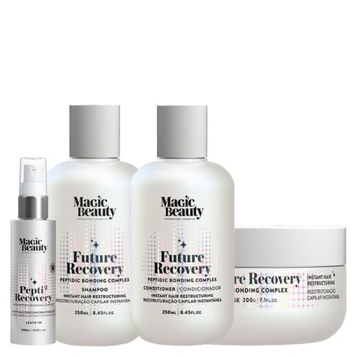 Kit Magic Beauty Future Recovery - Shampoo 250ml + Condicionador 250ml + Máscara 200g + Leave-In Pepti 120ml Kit