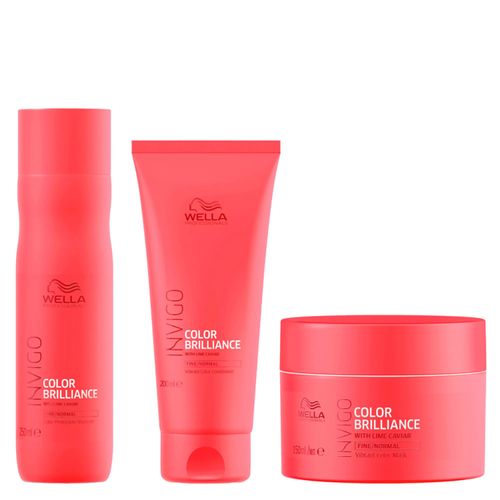 Kit Wella Professionals Invigo Color Brilliance - Shampoo 250ml + Condicionador 200ml + Máscara 150ml Kit
