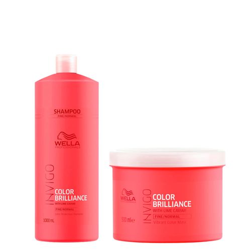 Kit Wella Professionals Invigo Color Brilliance - Shampoo 1000ml + Máscara 500ml Kit