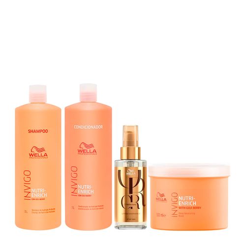 Kit Wella Professionals Invigo Nutri Enrich - Shampoo 1000ml + Condicionador 1000ml + Máscara 500ml + Óleo 100ml Kit