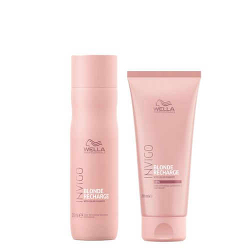 Kit Wella Professionals Invigo Cool Blonde Recharge- Shampoo 250ml + Condicionador 200ml Kit