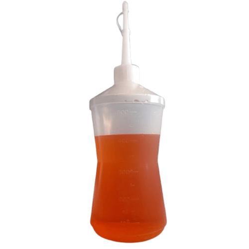 KIT 5 FRASCOS ALMOTOLIA 500 ML TRANSPARENTE BICO RETO COM TAMPA