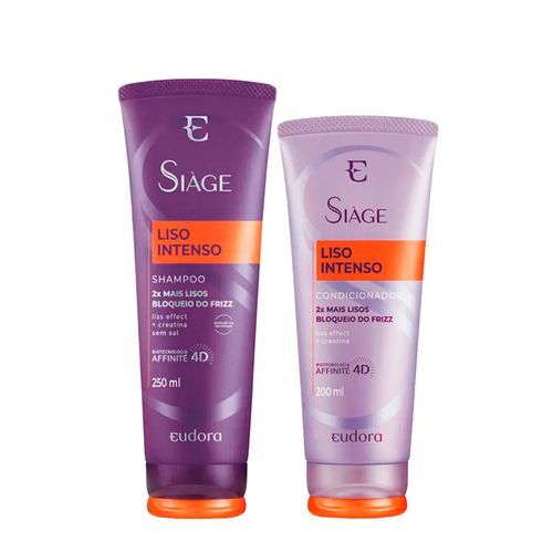 Kit Eudora Siàge Liso Intenso 4D - Shampoo 250ml + Condicionador 200ml Kit