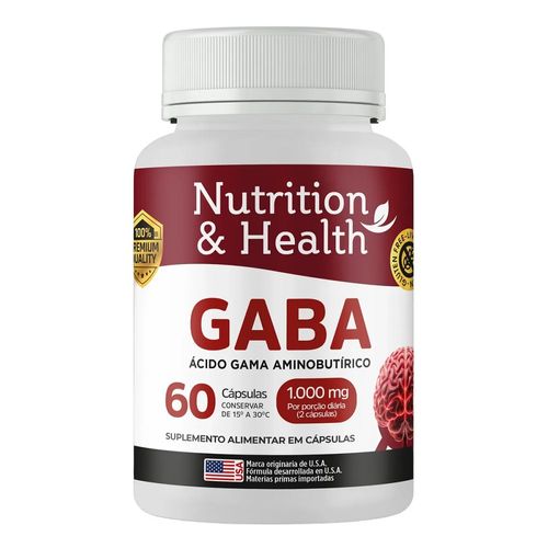 GABA ACIDO GAMA AMINOBUTIRICO 60 CAPSULAS NUTRITION & HEALTH