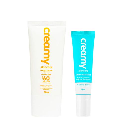 Kit Facial Creamy - Watery Lotion Protetor Solar Fps60 50ml + Drops Sérum Hidratante 30ml Kit